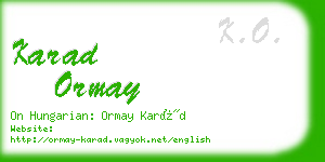 karad ormay business card